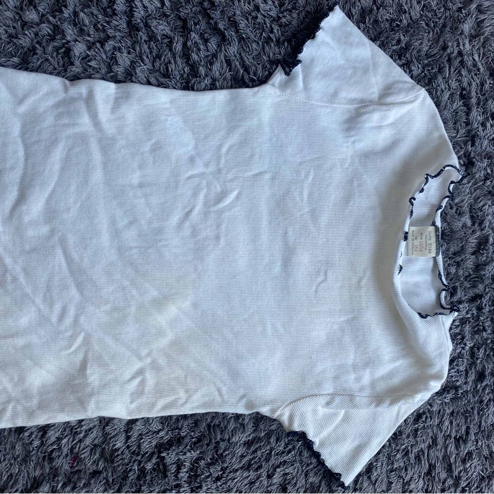 Zara White Bodysuit with Black Trim